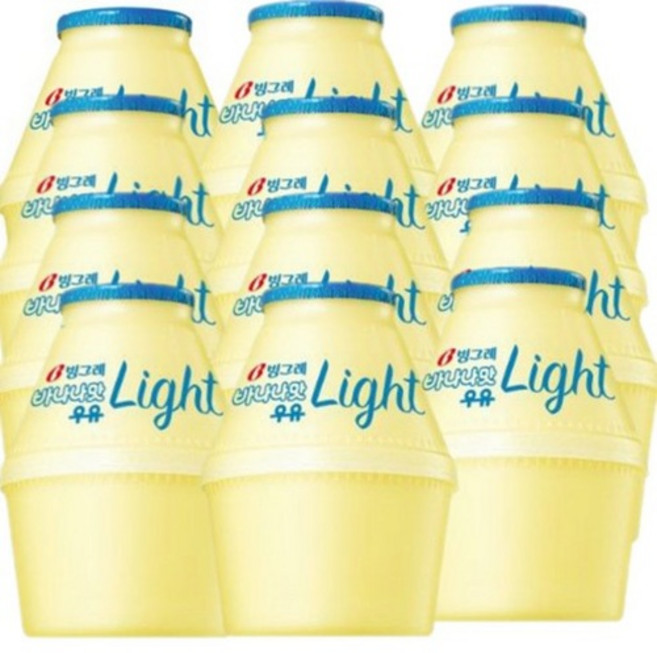 빙그레 바나나맛우유 240ml 단지우유 뚱바, 바나나우유, 12개