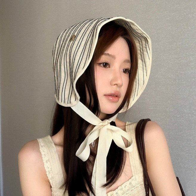 HALOPICK 여성 스트라이프 오버챙 가벼운 버킷햇 여름 데일리 자외선차단 모자