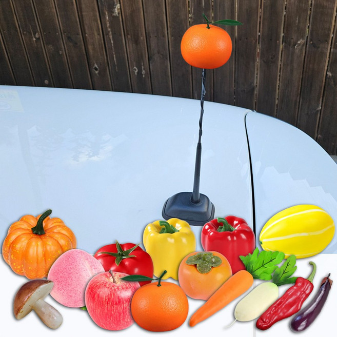 [굿-퀄] 차량용 야채 채소 과일 안테나볼, 귤