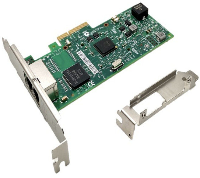 인텔 이더넷 서버 기가비트 LAN 어댑터 포함 네트워크 카드 I350-T2 I350T2V2BLK 칩 듀얼 RJ45 포트 PCI 익, 한개옵션0, 1개