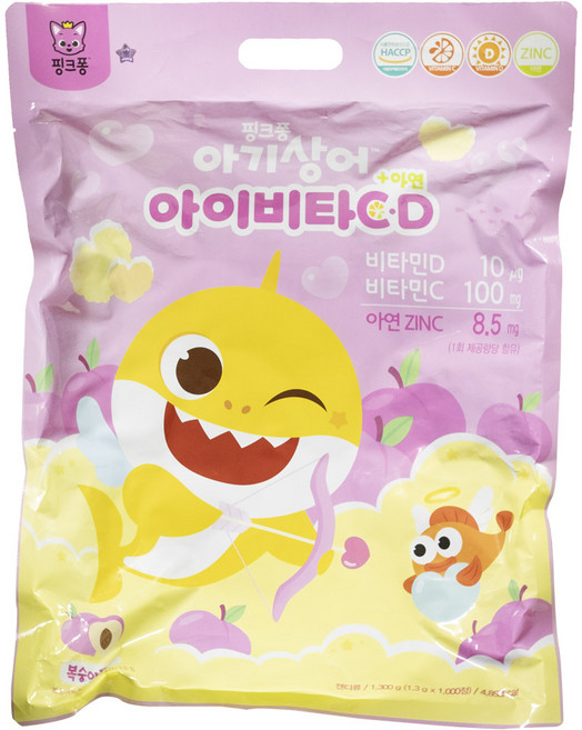 핑크퐁 아기상어 아이비타C.D+아연 1000정 유치원 어린이집 선물 생일잔치