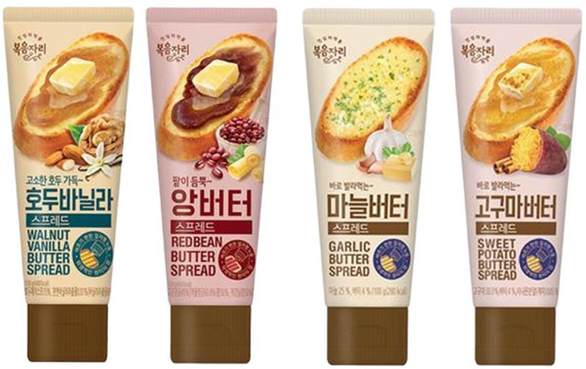 복음자리 스프레드 4종 (고구마100g + 마늘버터100g + 앙버터120g + 호두바닐라130g) 음료베이스 홈카페 간, 1세트, 100g