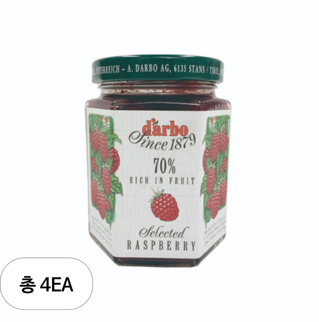 다보 라즈베리잼, 200g, 4개