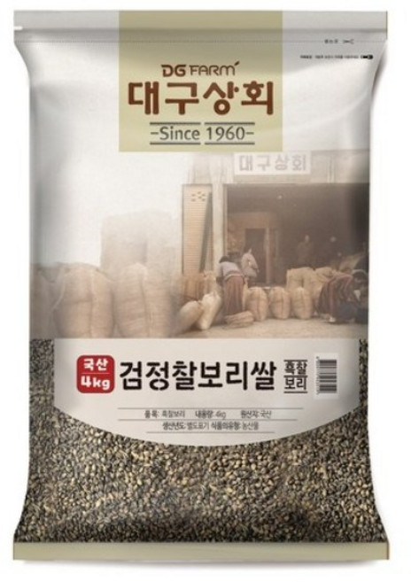 대구상회 국내산 검정 찰보리쌀, 4kg, 1개