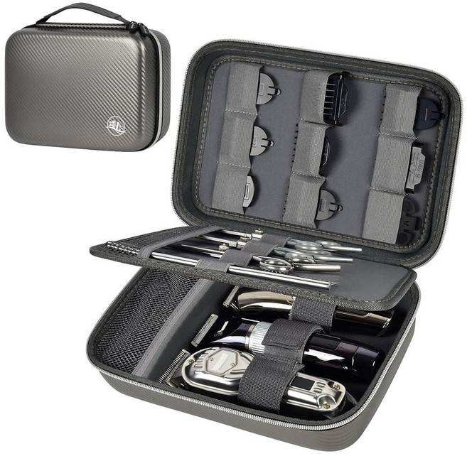 가방 용품(가방 용품용 이발사 클 남성 보관 휴대용 박스 홀더 헤어 트리머 그루밍 액세서리 및 -블랙 커팅용 정리함 전용) 키트 ARKB 가드 이발 부볼, 다크 그레이, 1개