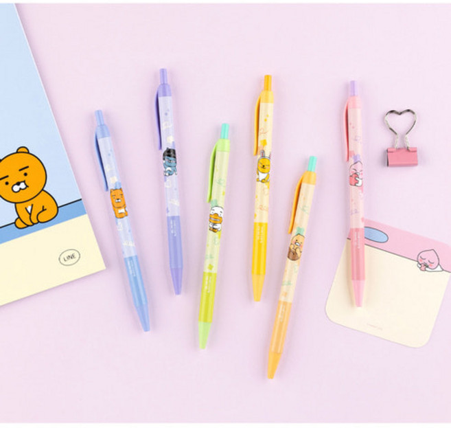 (디머스)카카오프렌즈 리틀프렌즈 노크식볼펜(0.38mm), 리틀어피치
