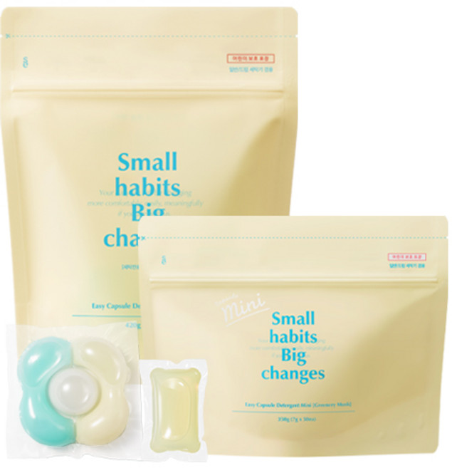 소소이지 이지 캡슐 세제 30개입+미니 캡슐 세제 그리너리 머스크 50개입, 1세트
