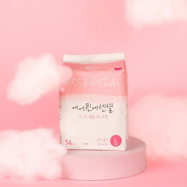 에어퀸 에센셜 울트라슬림 날개형, 대형, 14개입, 24개