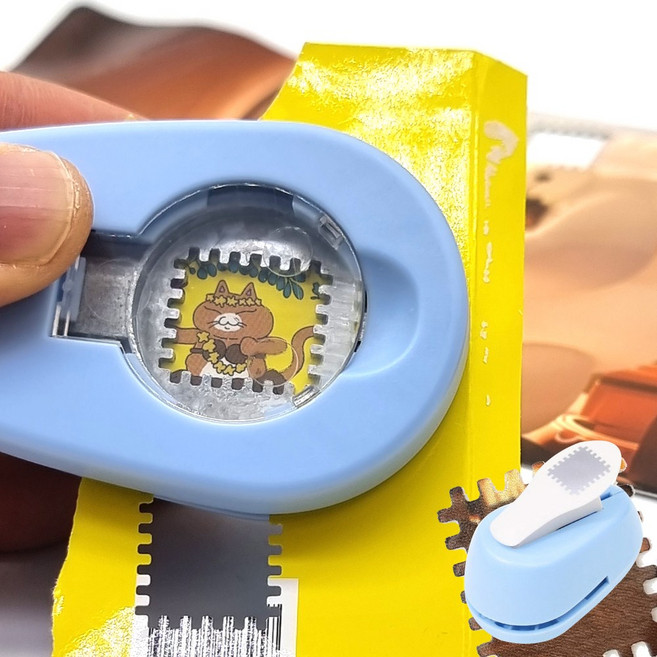 LUVIO 우표모양 펀치 펀칭기 다이어리 꾸미기 다꾸 종이공예, 1개, 0. 우표모양