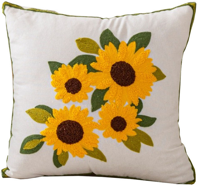 827플라워자수 쿠션커버 캔버스원단 쇼파쿠션커버