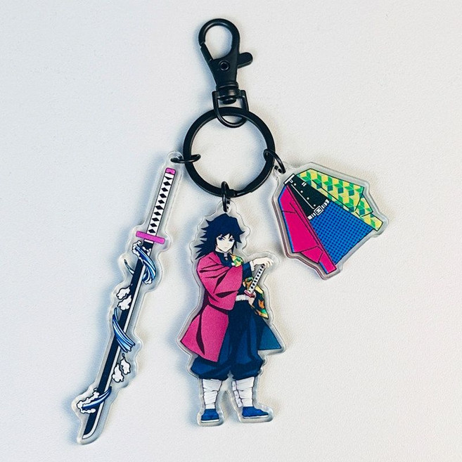 온루트) 귀멸 칼날 학교 가방 배낭 열쇠고리 아크릴 펜던트 기장