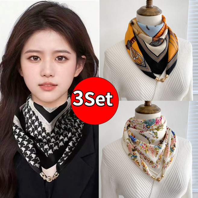 루나뷰링 여성 쁘띠 미니 목 자석 스카프 3종