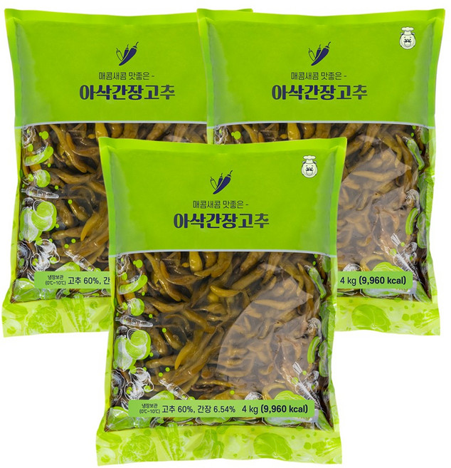곰테이블 아삭 간장고추, 4kg, 3개