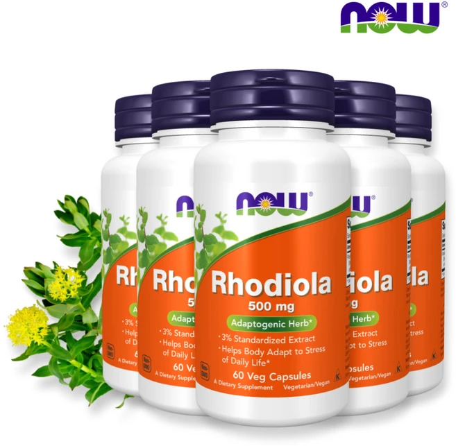 [5세트] 나우푸드 홍경천 500mg 식물성 60 캡슐 로사빈 아답토젠 로디올라 로자빈스, 60정 - 쿠팡