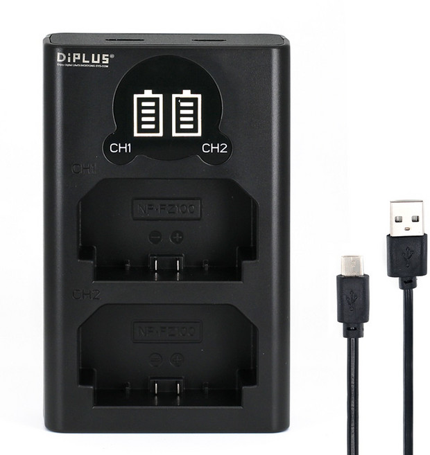 소니 FZ100 듀얼 LCD 2구 충전기 A7C2 A7CR A7SM3 A1