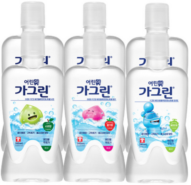 어린이가그린 아동가글 x/사과/딸기/청포도맛, 6개, 380ml
