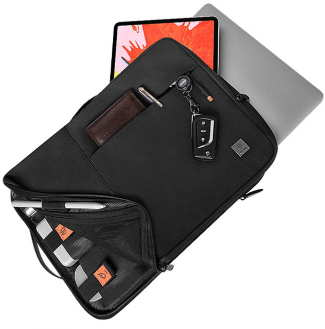 WIWU 맥북 맥북프로 맥북에어 13인치 14인치 15인치 16인치 알파 더블 방수 노트북 가방 파우치, snc007 그레이, 1개