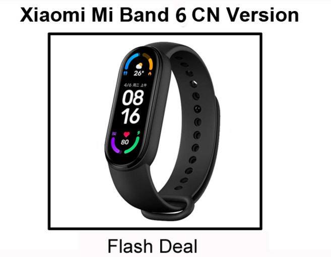 샤오미 미 밴드 6 스마트 손목 AMOLED 혈액 산소 피트니스 트래커 심박수 블루투스 방수 5, 01 Flash Deal CN