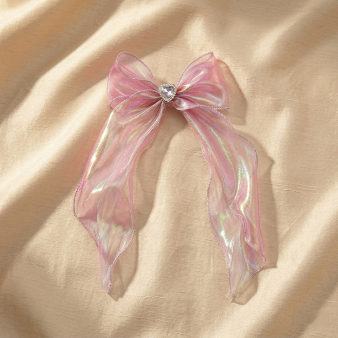 [헤이븐리] 오간자 보석 리본머리핀