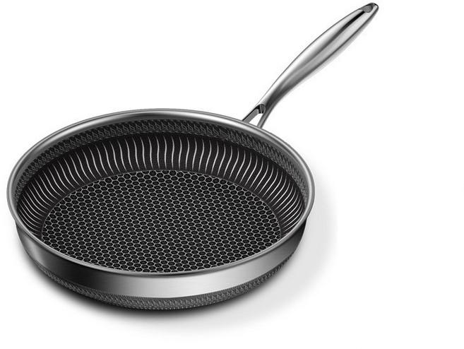 VV CASA 무코팅 316스텐 프라이팬, 1세트, 24cm