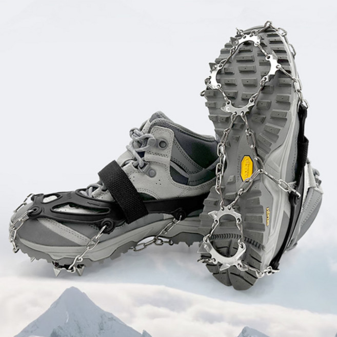 에이스샵_등산아이젠 남여공용 4p 13p 스테인레스 아이젠 스노우 체인 원밴드, 체인아이젠(스노우13p-L)