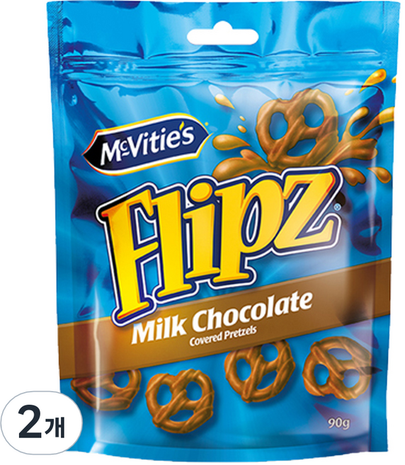 플립즈 밀크초콜릿 프레첼, 90g, 2개