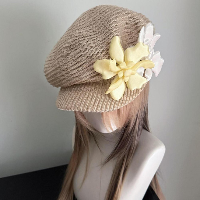 可拆卸花朵 貝雷帽 報童帽 畫家帽