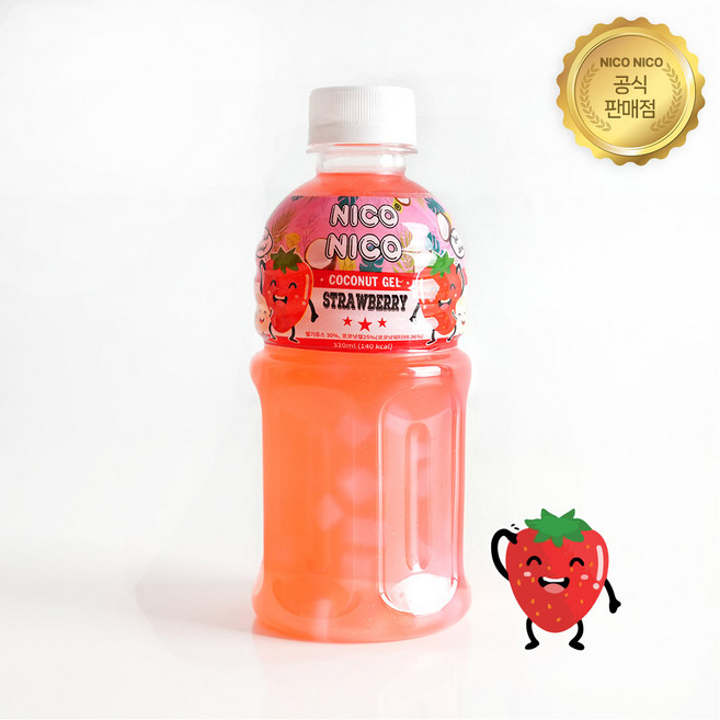 니코니코 과일주스 코코넛젤리 음료 딸기맛, 24개, 320ml