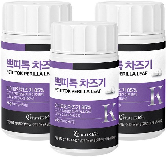 루테올린 국내산 차즈기 차조기 자소엽 추출물 60정, 3개