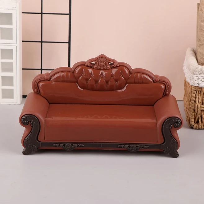 1/12 인형 집 모델 인형 집 시뮬레이션 유럽 스타일 소파 소형 거실 가구 장식 인형 집 액세서리, 01 A8