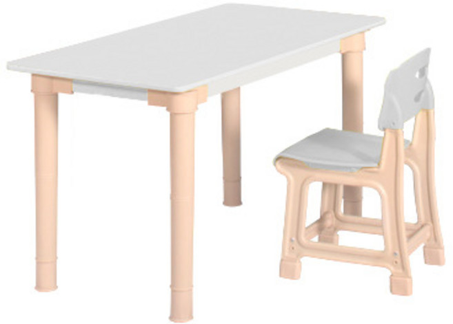 유치원 키즈 공부상 유아 1인 책상의자세트, 중형 칼라(1100x550), H540(유아), 회색세트