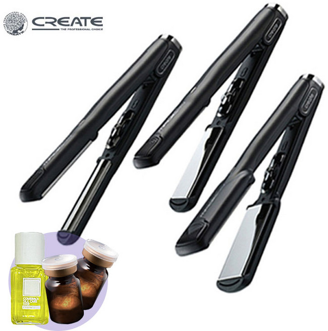 그리에이트 티타늄 매직미러2 전문가용 매직기 볼륨 고데기 사은품증정, 블랙, M 미디움 (판형)- 24mm