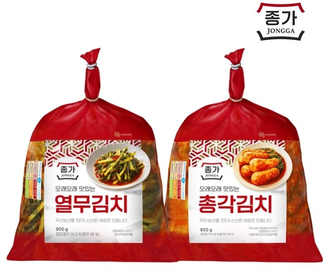종가집 총각김치 850g+열무김치 900g 혼합팩