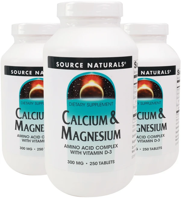 소스내츄럴스 칼슘 & 마그네슘 아미노산 킬레이트 비타민 D3 타블렛, 3개, 250정 - 쿠팡