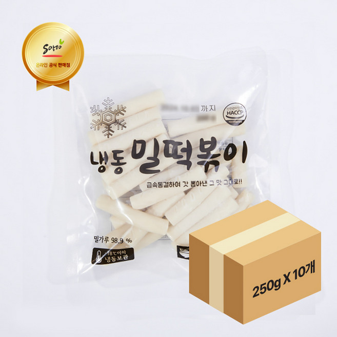 냉동 밀떡볶이, 10개, 250g