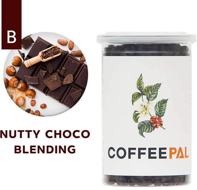 너티초콜릿블렌딩 향좋은 고소한 산미없는 최상급 아라비카 스페셜티 커피 홀빈 분쇄 가루 신선한 로스팅 대용량 핸드드립 원두 커피콩 원두콩 블랙커피, 200g, 1개