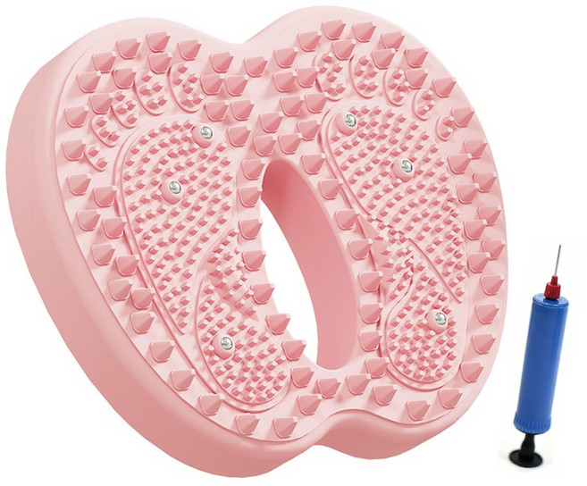 천국의계단 지압 에어 스텝퍼 무소음 가정용 다이어트 스텝밀 홈트 운동기구 [에어펌프 증정], 분홍색