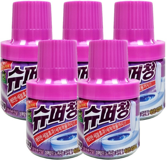 산도깨비 슈퍼청 변기세정제 병타입 180g 라벤더향 X 5개