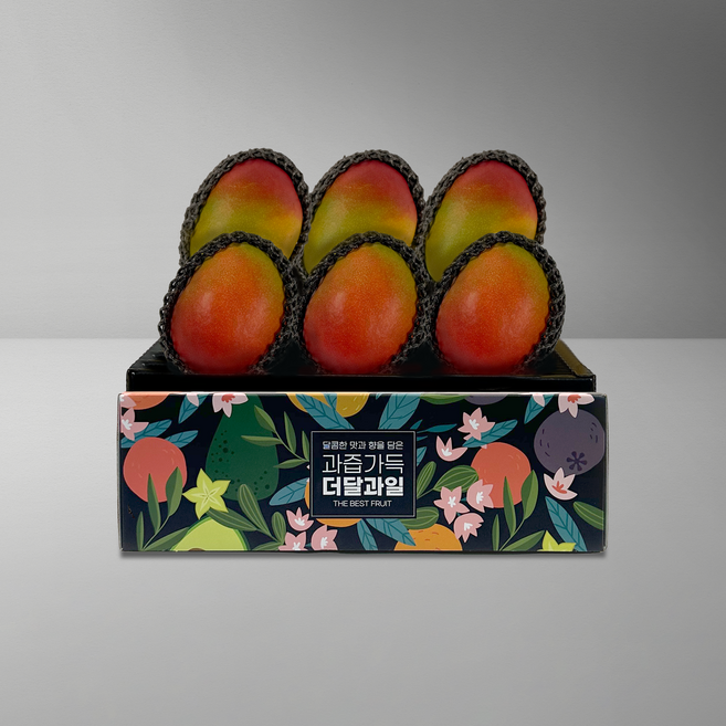 [선물세트] 애플망고 골드망고 프리미엄 과일세트, 1세트, 옵션2-1. 애플망고6입 (더달 일러스트패키지)