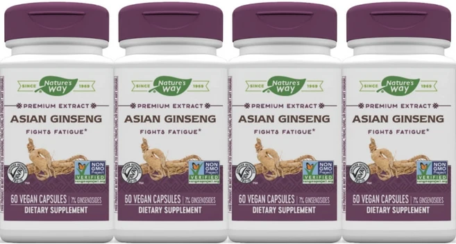 네이처스웨이 프리미엄 추출물 아시아 인삼, 60정, 4팩, 60정 - 쿠팡