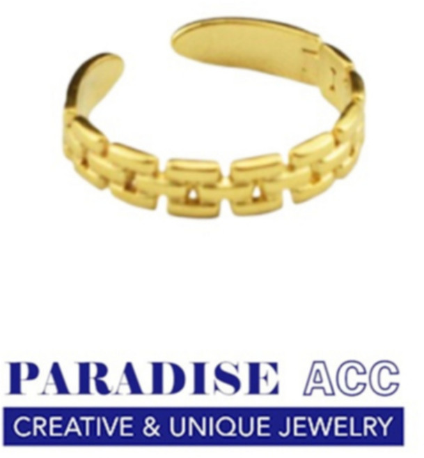 PARADISE 簡約細款鏤空鍊條設計戒指 金/銀 鈦鋼醫療鋼 不掉色不過敏 洗澡可戴 高級感