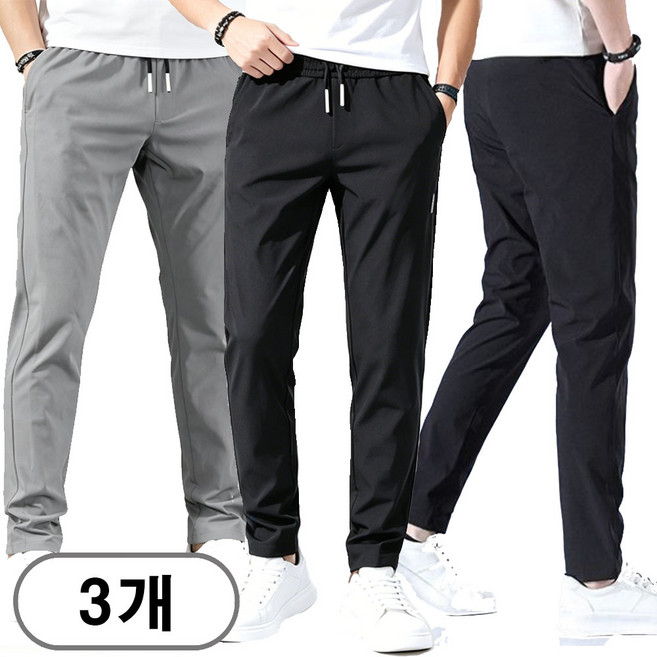 차쿠 1+1+1(3p) 남성 여름 봄 스판바지 일자 슬랙스 츄리닝 캐주얼 바지 트레이닝 바지 빅사이즈 중년 작업복 바지