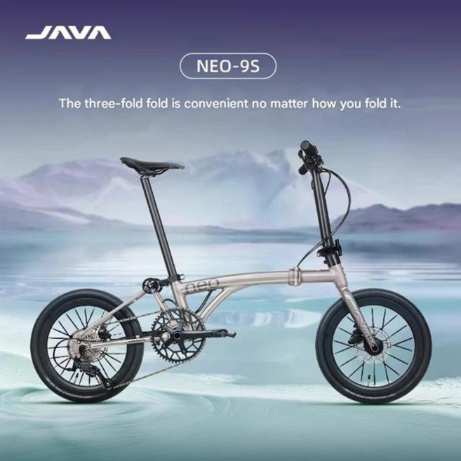 자바 네오3 트라이폴드 접이식 자전거 16인치 349 20인치 액슬-스루 오일 디스크 휴대용 9단, [00] 16 inch 349, [01] rear 9 speed, [00] titanium color