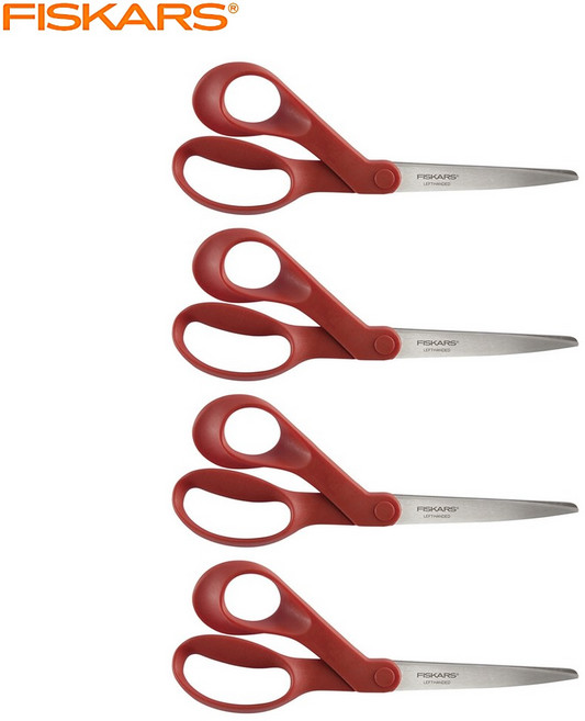 피스카스 클래식 왼손가위 21cm, 레드, 4개