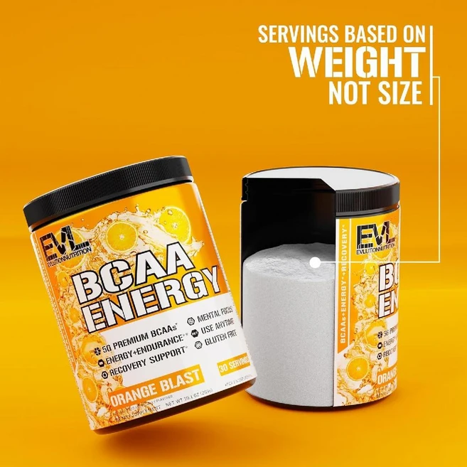 EVL 이블루션뉴트리션- 비타민 함유 BCAA 에너지 분말 파우더 오렌지 블러스트 맛 285g, 1개 - 쿠팡