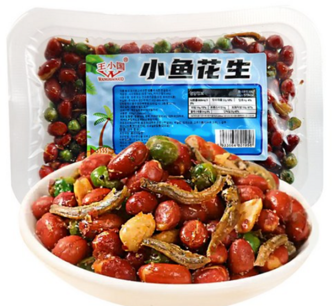 승현유통 맥주안주 왕소국 멸치땅콩 완두콩, 2개, 208g