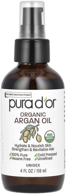 Pura D'or 유기농 아르간오일 118ml(4fl oz), PuraDor유기농아르간오일118ml4floz, 1개, 118ml - 쿠팡