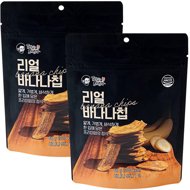 고독한미식가 프리미엄 리얼바나나칩 세로형 슬라이스 바나나, 2개, 60g