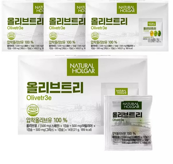 3+1 네츄럴올가 지중해 올리브오일 캡슐 4박스 총168정, 168정