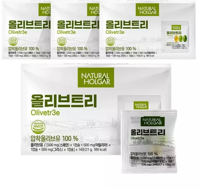 3+1 네츄럴올가 지중해 올리브오일 캡슐 4박스 총168정, 168정 - 쿠팡